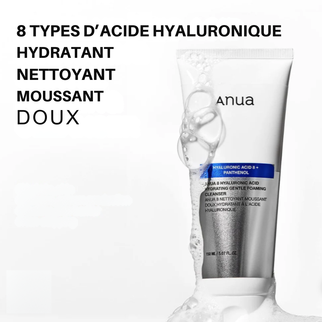 8 TYPES D’ACIDE HYALURONIQUE HYDRATANT GENTLE FOAMING CLEANSER 8 TYPES D’ACIDE HYALURONIQUE HYDRATANT GENTLE FOAMING CLEANSER
